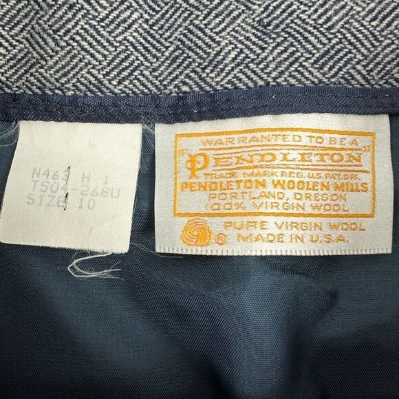 Vintage Pendleton Womens Virgin Wool Pencil Skirt size 10 Blue White - Picture 7 of 10